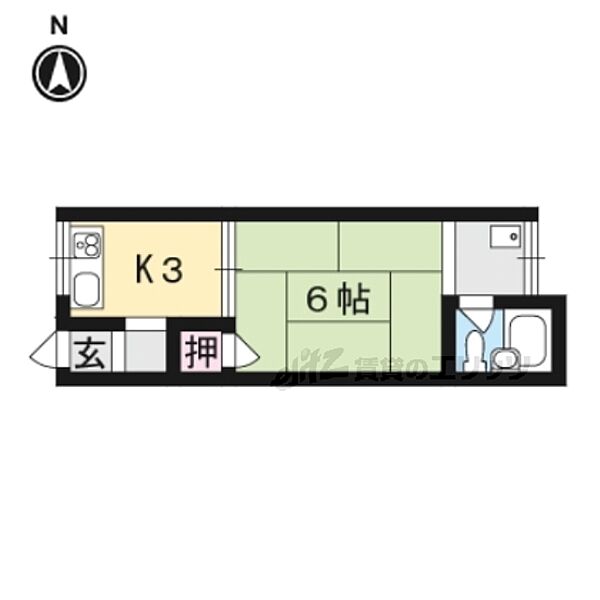 京屋ハイツ 203｜京都府京都市中京区壬生梛ノ宮町(賃貸アパート1K・2階・20.00㎡)の写真 その2