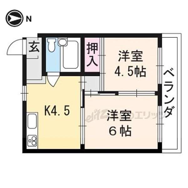 マンション花川 201｜京都府京都市南区唐橋芦辺町(賃貸マンション2K・2階・33.00㎡)の写真 その2