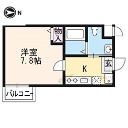 カーサ・フォレスタ2 1Kの間取図画像