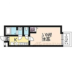 フラッティ四条大宮2 1Kの間取図画像
