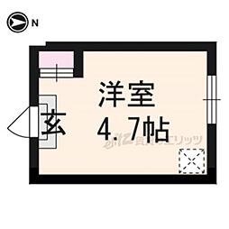 若竹荘 ワンルームの間取図画像