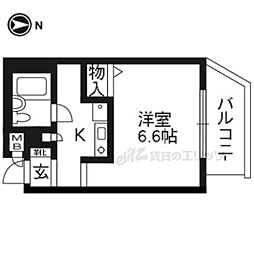 デ・リード鴨川公園 1Kの間取図画像