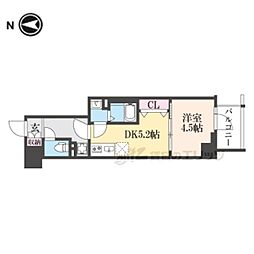 エステムコート京都ステーション2 1DKの間取図画像