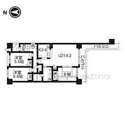 パデシオン京都駅前 3LDKの間取図画像