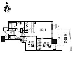 ソルレヴェンテ四条大宮 2LDKの間取図画像