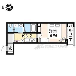 ソフィアブリュー 1Kの間取図画像