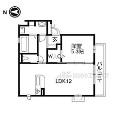 シュトラーセ壬生辻町 1LDKの間取図画像