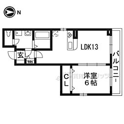 シティハウス都 1LDKの間取図画像