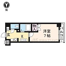 ベラジオ御所東 1Kの間取図画像