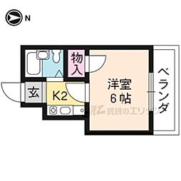 ハイツブルーム 1Kの間取図画像