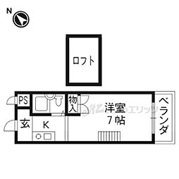 レオパレス鴨川 1Kの間取図画像