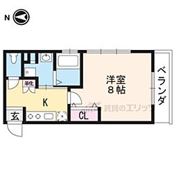 ベラジオ西陣聚楽2 1Kの間取図画像