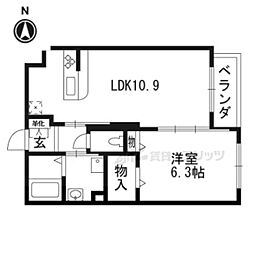 Classy壬生 1LDKの間取図画像
