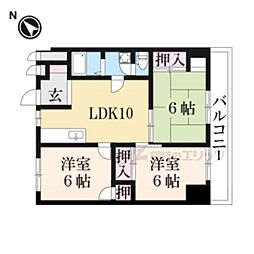 東和ハイツ本館 3LDKの間取図画像