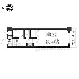 ヴィヴァーチェ四条大宮 1Kの間取図画像