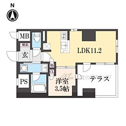 ローレルアイ京都四条大宮 1LDKの間取図画像