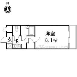 カントリーベア 1Kの間取図画像
