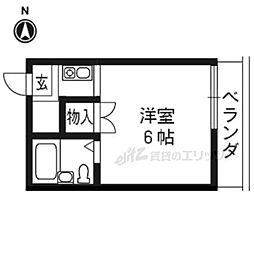 コットンハウス95 1Kの間取図画像