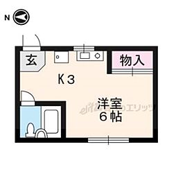 サンクシャンブル 1Kの間取図画像
