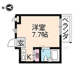 ラ.マプリーヌ桂 1Kの間取図画像