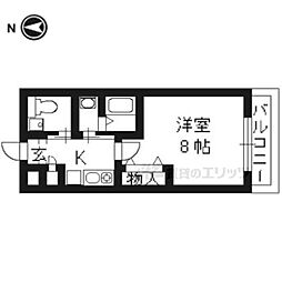シベール雅 1Kの間取図画像