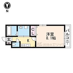 BlandollO&N 1Kの間取図画像
