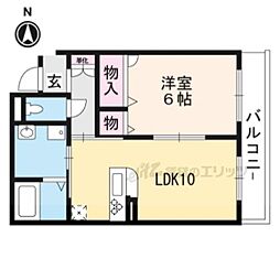 クロシェットアルブル 1LDKの間取図画像