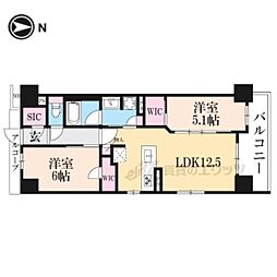 ファインレジデンス京都五条通 2LDKの間取図画像