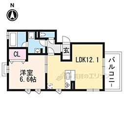ルッソ北山 1LDKの間取図画像