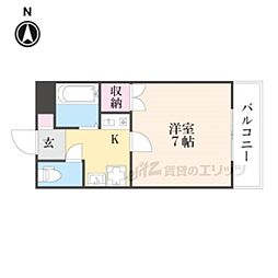グレイシー西ノ京 1Kの間取図画像