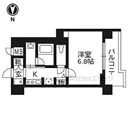 アスヴェル京都堀川高辻 1Kの間取図画像