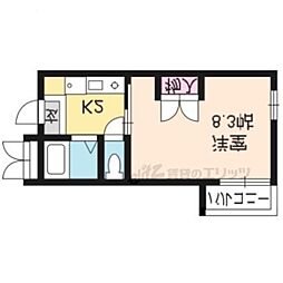 黒門京邑館 1Kの間取図画像