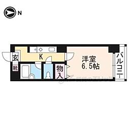 ス・プレール北野 1Kの間取図画像