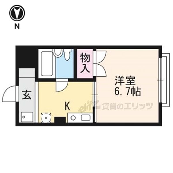 ＳＫＢマンション 302｜京都府京都市右京区西京極西池田町(賃貸マンション1K・3階・20.77㎡)の写真 その2