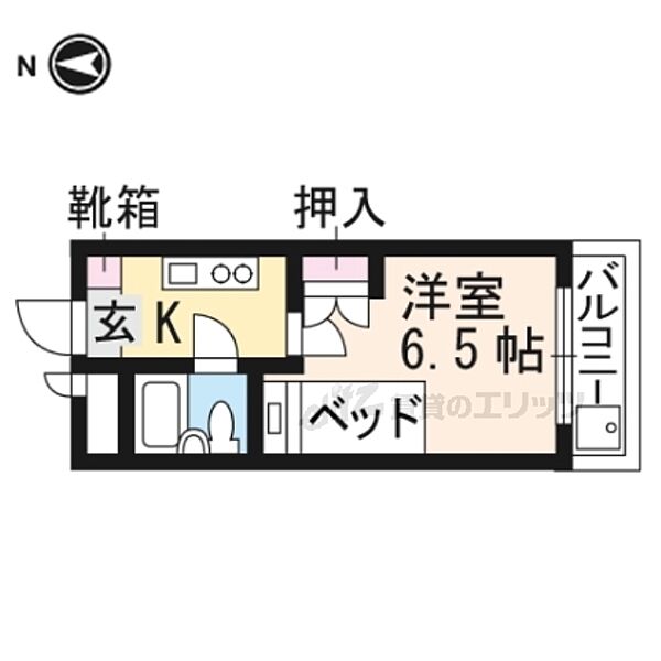 ハイライフ嵯峨 204｜京都府京都市右京区嵯峨広沢南下馬野町(賃貸マンション1K・2階・18.30㎡)の写真 その2