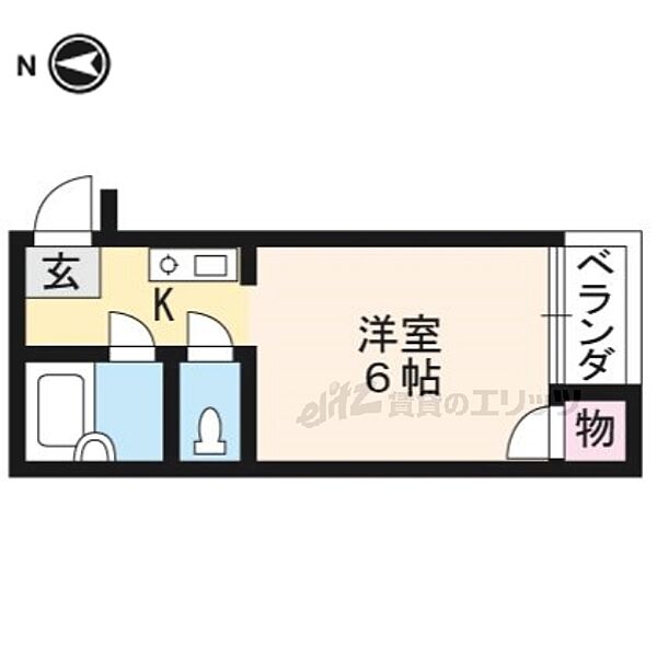 京都府京都市右京区太秦石垣町(賃貸マンション1K・3階・17.91㎡)の写真 その2