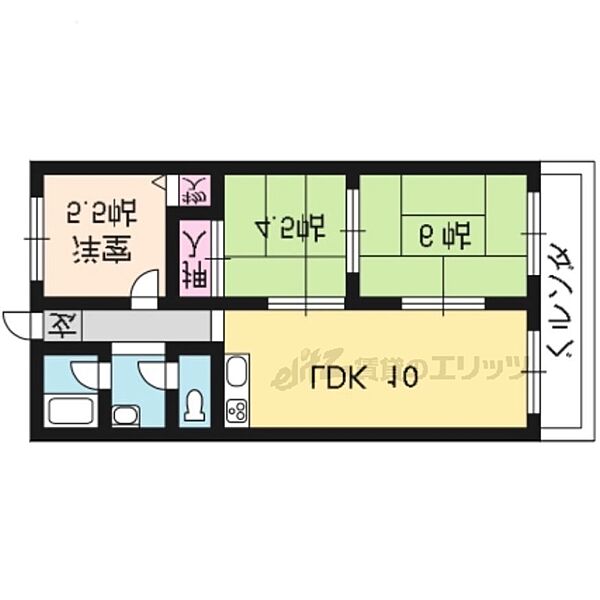 シャンポール松室 403｜京都府京都市右京区太秦北路町(賃貸マンション3LDK・4階・58.00㎡)の写真 その2