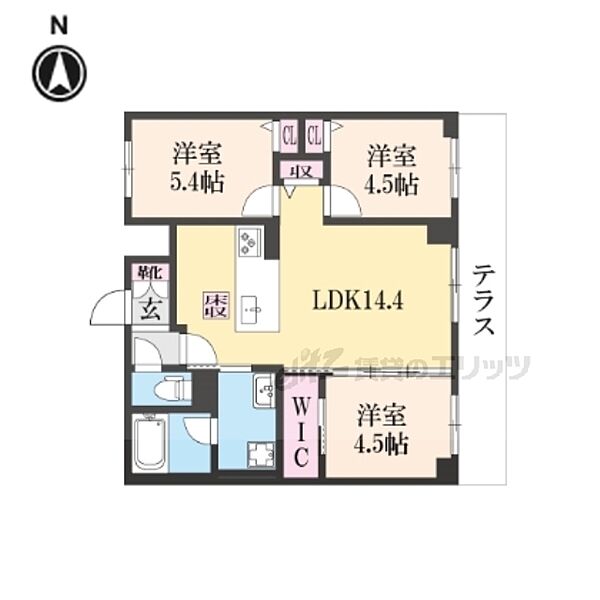 仮称）シャーメゾングラン西京極 103｜京都府京都市右京区西京極郡醍醐田町(賃貸マンション3LDK・1階・63.00㎡)の写真 その2