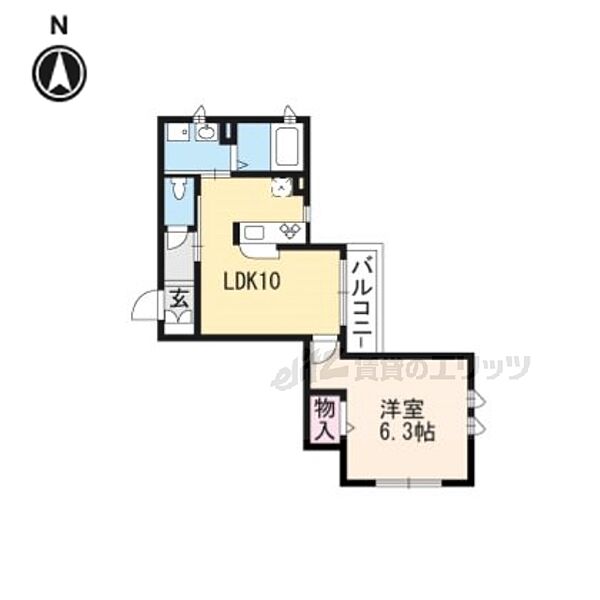 京都府京都市右京区梅津林口町(賃貸マンション1LDK・2階・40.46㎡)の写真 その2