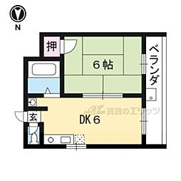 ル・松尾 1DKの間取図画像