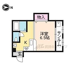 葛城マンション 1Kの間取図画像