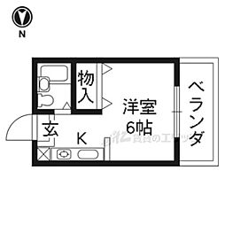 サンハイツ浅野 1Kの間取図画像