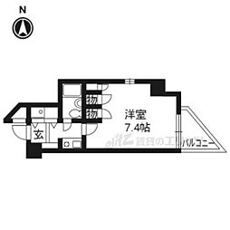 アクシルコート京都二条イースト棟 1Kの間取図画像