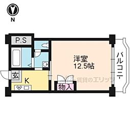 CLASKA西陣 1Kの間取図画像