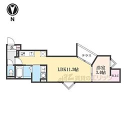REGALEST西院 1LDKの間取図画像