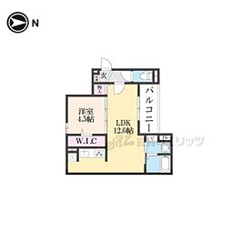 GRAMM丹波口 1LDKの間取図画像