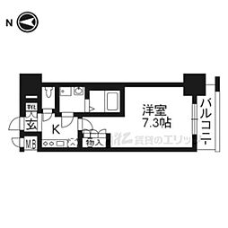 エスリード烏丸五条駅前 1Kの間取図画像