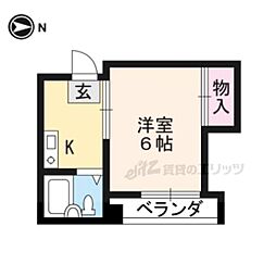 コーポユタカ 1Kの間取図画像