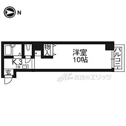 グランデュール真月 1Kの間取図画像