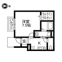 ユニフローラ2 1Kの間取図画像